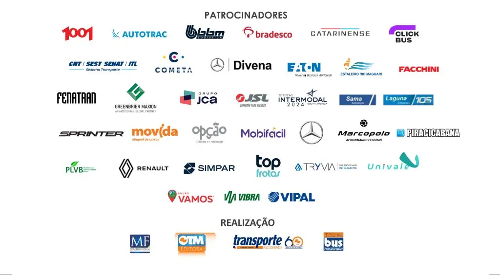 Lista de patrocinadores e empresas responsáveis pela realização do evento 2023