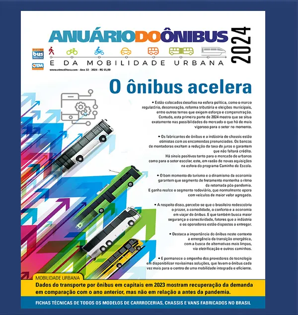 Capa da página Anuário de Ônibus e da Mobilidade Urbana